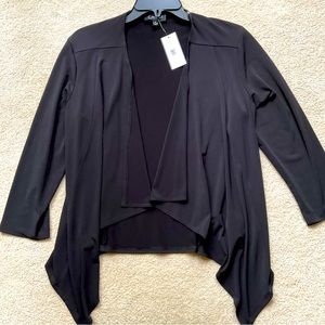 NWT Connected Apparel Black Open Front Cardigan